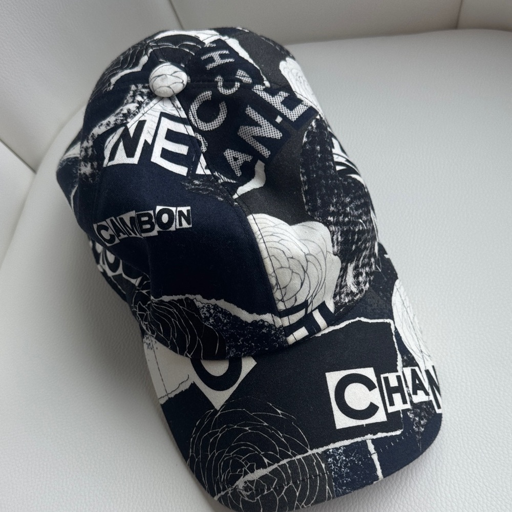 CHANEL Monochrome Graphic Cap